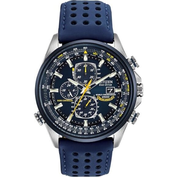 Stainless Steel with Blue Polyurethane strap, Blue Dial (Model: AT8020-03L) - Picture 1 of 5
